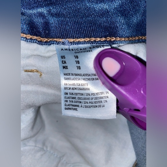 Women’s American Eagle The Dream short High-Waisted Denim Midi Short size 10 - Picture 10 of 16